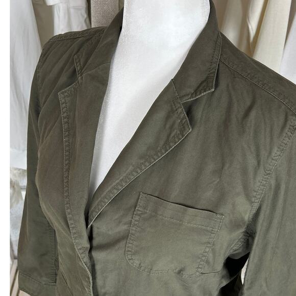 Gap Women's Sz XL 100% Cotton Olive Green Button Up Utility Blazer Jacket #0562 - Picture 3 of 11